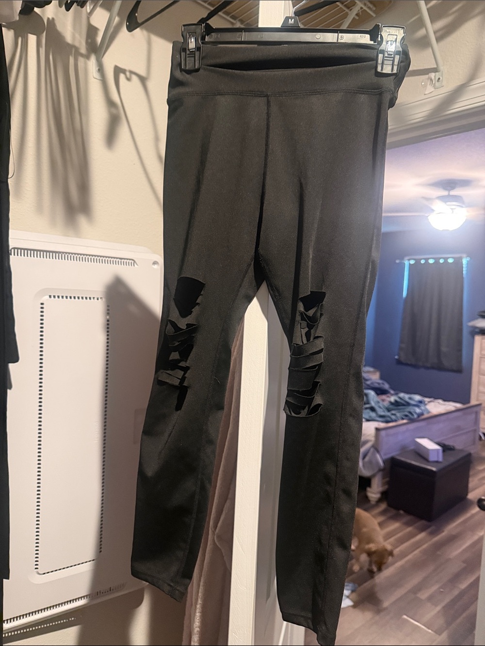 Black High-Waist Ripped Leggings